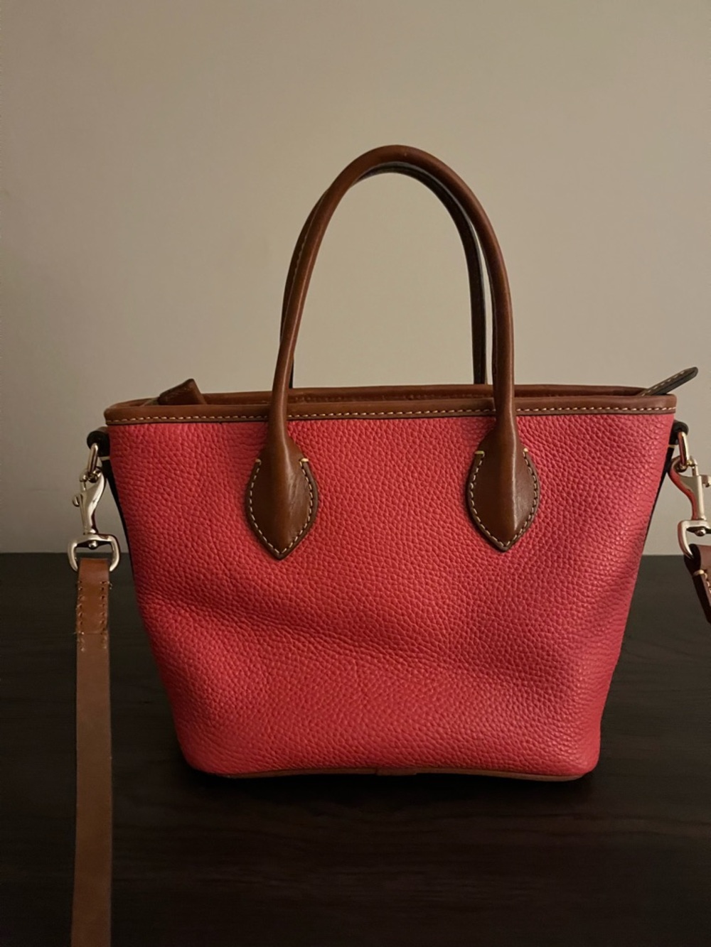 Dooney & Bourke Geranium Pebble Leather Small Tote - Picture 2 of 6
